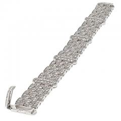 18K WHITE GOLD 10 00CTTW FIVE ROW DIAMOND LINK LADIES BRACELET - 3234677