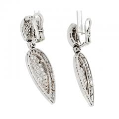 18K WHITE GOLD 19 CARAT DIAMOND TEAR DROP CLIP ON EARRINGS - 2936161