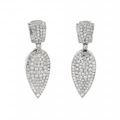 18K WHITE GOLD 19 CARAT DIAMOND TEAR DROP CLIP ON EARRINGS - 2939905