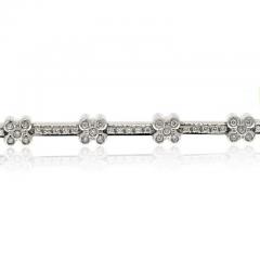 18K WHITE GOLD 2 75CTTW DIAMOND FLOWER ONE LINE BRACELET - 3226510