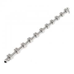 18K WHITE GOLD 2 75CTTW DIAMOND FLOWER ONE LINE BRACELET - 3226512