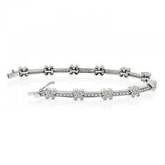 18K WHITE GOLD 2 75CTTW DIAMOND FLOWER ONE LINE BRACELET - 3226514