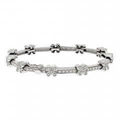 18K WHITE GOLD 2 75CTTW DIAMOND FLOWER ONE LINE BRACELET - 3229478