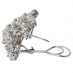 18K WHITE GOLD 22 00CTTW DIAMOND CLUSTER EARRINGS - 3715733