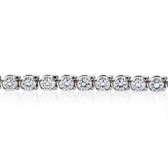 18K WHITE GOLD 3 05 CARAT ROUND DIAMOND TENNIS BRACELET - 2683769