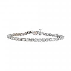 18K WHITE GOLD 3 05 CARAT ROUND DIAMOND TENNIS BRACELET - 2685961