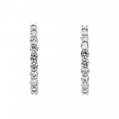 18K WHITE GOLD 6 CARATS DIAMOND HOOP EARRINGS - 3052464