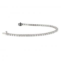 18K WHITE GOLD 7 35CT EMERALD CUT DIAMOND ONE LINE BRACELET - 3263561