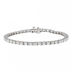 18K WHITE GOLD 7 35CT EMERALD CUT DIAMOND ONE LINE BRACELET - 3266068