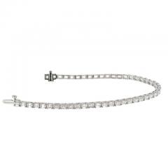 18K WHITE GOLD 7 35CTTW EMERALD CUT DIAMOND ONE LINE BRACELET - 3263560