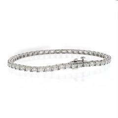 18K WHITE GOLD 7 35CTTW EMERALD CUT DIAMOND ONE LINE BRACELET - 3263564