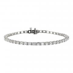 18K WHITE GOLD 7 35CTTW EMERALD CUT DIAMOND ONE LINE BRACELET - 3266069