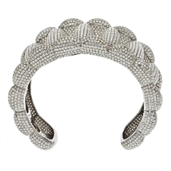 18K WHITE GOLD 85 CARATS DIAMOND PAVE CUFF BRACELET - 2854464