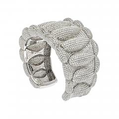 18K WHITE GOLD 85 CARATS DIAMOND PAVE CUFF BRACELET - 2857494