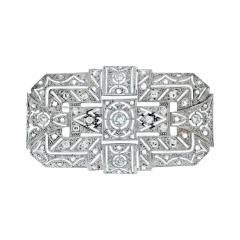 18K WHITE GOLD OPEN WORK 1 25 CARAT DIAMOND BROOCH - 2544651