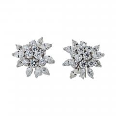 18K White Gold 7 00cttw Cluster Diamond Earrings - 4256325