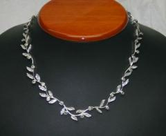 18K White Gold Diamond Necklace 6 50ct 44 50 grams - 4384793