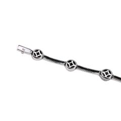 18K White Gold Pav Diamond Heart Bracelet - 4715113