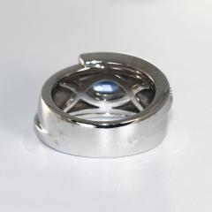 18K White Gold Sapphire Diamond Cocktail Ring 13 2g - 4525899
