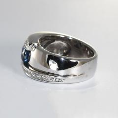 18K White Gold Sapphire Diamond Cocktail Ring 13 2g - 4525900
