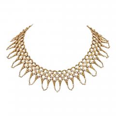 18K YELLOW GOLD 16 CARATS DIAMOND COLLAR BIB NECKLACE - 2366586