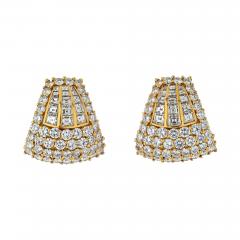 18K YELLOW GOLD 18 00CTTW ROUND AND ASSCHER CUT DIAMOND EARRINGS - 3444317