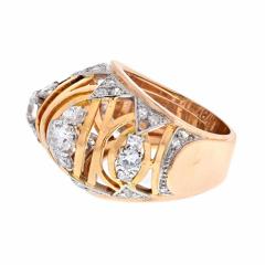 18K YELLOW GOLD 1950S 3 00CTS ESTATE DIAMOND FRENCH RING - 2390214