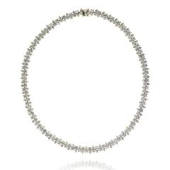 18K YELLOW GOLD 20 CARAT ROUND DIAMOND NECKLACE - 3396449