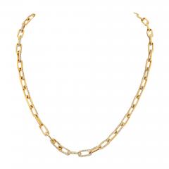 18K YELLOW GOLD 21 CARAT PAPERCLIP LINK DIAMOND NECKLACE - 2853750