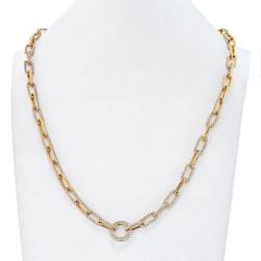 18K YELLOW GOLD 21 CARATS DIAMOND LINK CHAIN NECKLACE - 2431579