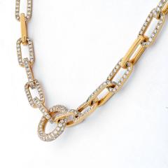 18K YELLOW GOLD 21 CARATS DIAMOND LINK CHAIN NECKLACE - 2431628