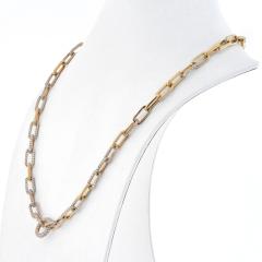 18K YELLOW GOLD 21 CARATS DIAMOND LINK CHAIN NECKLACE - 2431629