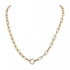 18K YELLOW GOLD 21 CARATS DIAMOND LINK CHAIN NECKLACE - 2435744