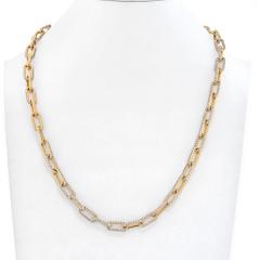 18K YELLOW GOLD 22 INCHES DIAMOND LINK CHAIN NECKLACE - 2431581