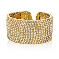 18K YELLOW GOLD 32 CARATS EXCEPTIONAL DIAMOND CUFF BRACELET - 2732030