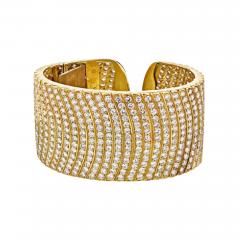 18K YELLOW GOLD 32 CARATS EXCEPTIONAL DIAMOND CUFF BRACELET - 2734855