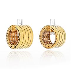 18K YELLOW GOLD 5 00 CARAT DIAMOND HUGGIE EARRINGS - 2594943