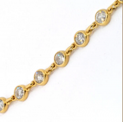 18K YELLOW GOLD 6 02CTTW DIAMOND BY THE YARD NECKLACE - 3651134
