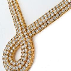 18K YELLOW GOLD SCROLLING AT THE FRONT 48 00CTTW DIAMOND NECKLACE - 3535833