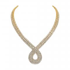 18K YELLOW GOLD SCROLLING AT THE FRONT 48 00CTTW DIAMOND NECKLACE - 3539100