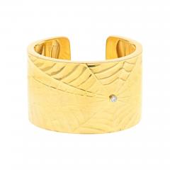 18K YELLOW GOLD WIDE ESTATE LADIES CUFF BRACELET - 3033884