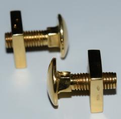 18K YG Screw and Nut Cufflinks - 1697250