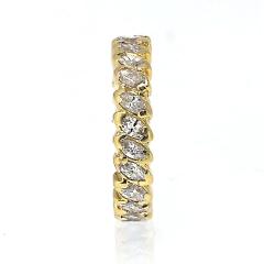 18K Yellow Gold 1 25cttw Marquise Diamond Eternity Ring - 4415855