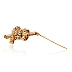 18K Yellow Gold 1 65ct Old European Cut G SI1 Old Mine Diamond Brooch - 4577397
