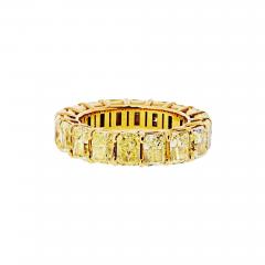18K Yellow Gold 10 00cttw Fancy Yellow Radiant Cut Wedding Band - 4290610