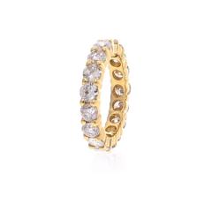 18K Yellow Gold 3 70cttw Round Diamond Eternity Ring - 4612338