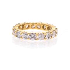 18K Yellow Gold 3 70cttw Round Diamond Eternity Ring - 4614054