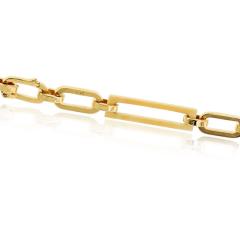 18K Yellow Gold 36 Inches Paper Clip Vintage Chain Necklace - 4612291
