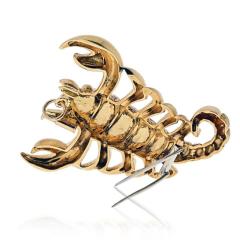 18K Yellow Gold A Clunn Scorpio 5cm Wide Double as a Pendant Brooch - 4511046