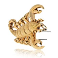 18K Yellow Gold A Clunn Scorpio 5cm Wide Double as a Pendant Brooch - 4511047